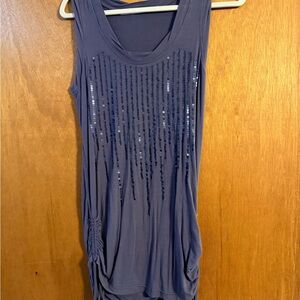 Gibson Blue Tank Top with Sequin Accents